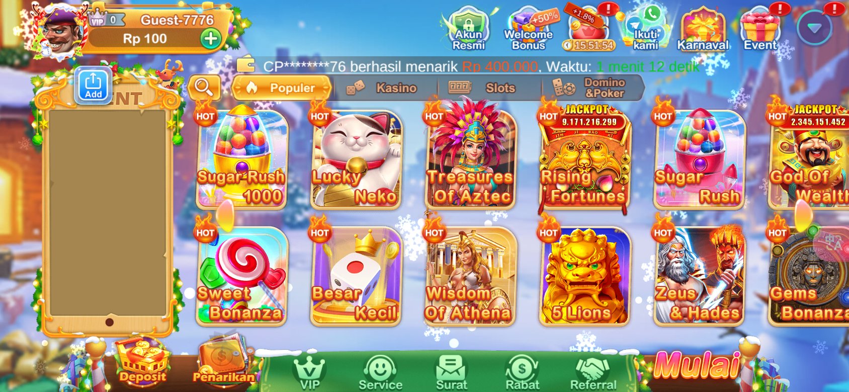 Permainan slot terbaik dengan jackpot hingga miliaran di K3K3 Apk 4 J 5589 I.